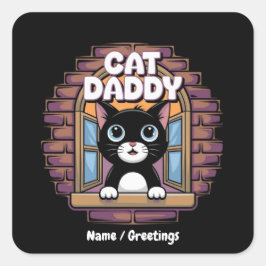 Katt pappa Extraordinaire, den bästa katten Pappa Fyrkantigt Klistermärke