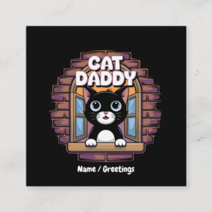 Katt pappa Extraordinaire, den bästa katten Pappa Fyrkantigt Visitkort