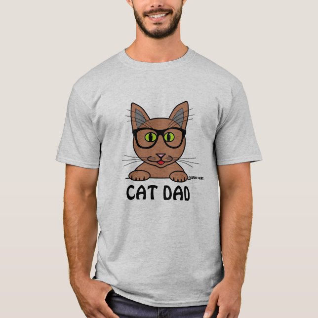 KATT PAPPA Glasögon Katt T Shirt (Framsida)