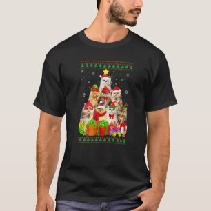 Katt Pappa Katt Mamma Perser Katt Julgran Fult Xm T Shirt