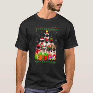 Katt Pappa Katt Mamma Siamese Katt Julgran Fult Ju T Shirt