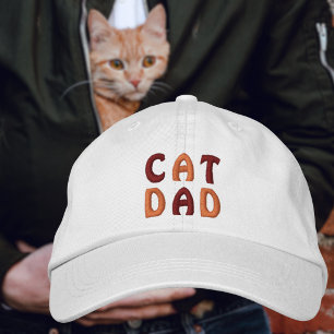 KATT Pappa Orange och Brun Typografi Broderad Keps