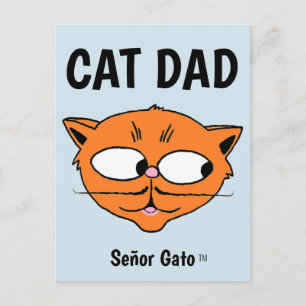 "KATT PAPPA" Señor Gato Moustache Katt Vykort