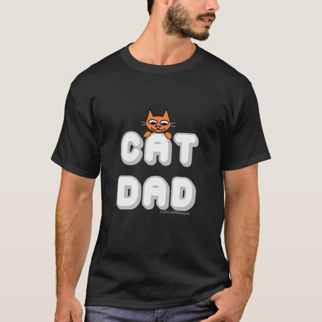 "KATT PAPPA" Tittande Kitty Herr T-Shirt (Framsida)