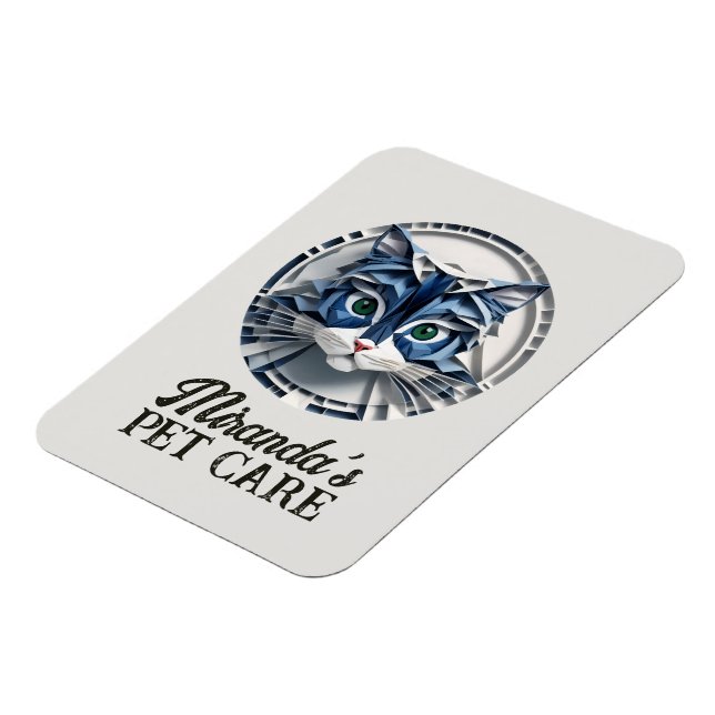 Katt Papper Origami Djuromsorg Grooming Animal Cli Magnet (Vänstra Sidan)