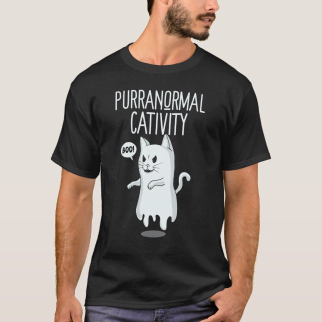 Katt Paranormala Aktiviteter Katt T Shirt (Framsida)