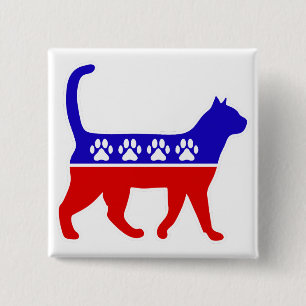 Katt Party Logotyp Kattdjur Politik Underbara Part Knapp