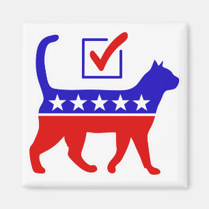 Katt Party Logotyp Kattdjur Politik Underbara Part Magnet