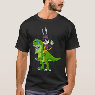 Katt Påskharen Ridande Dino Trex Äggjakt Dinosau T Shirt