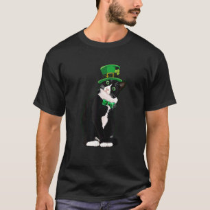 Katt Patricks dag Leprechaun Katt Shamrock T Shirt