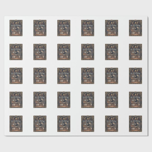 Katt Personlig assistent Katt Rolig Ägare Humor Vi Presentpapper (Platt)