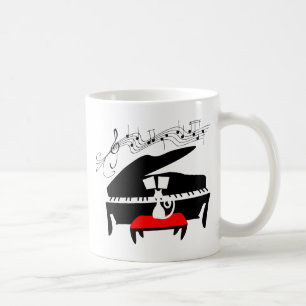 Katt & piano kaffemugg