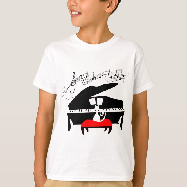Katt & piano tee (Framsida)