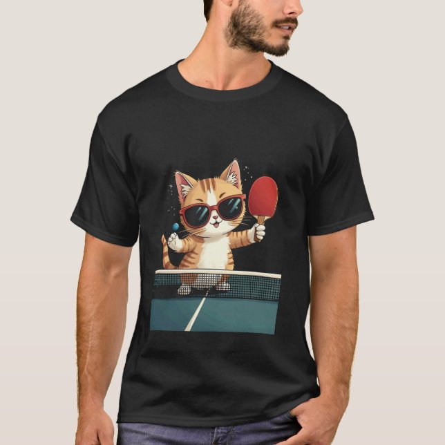 Katt Ping Pong T Shirt (Framsida)