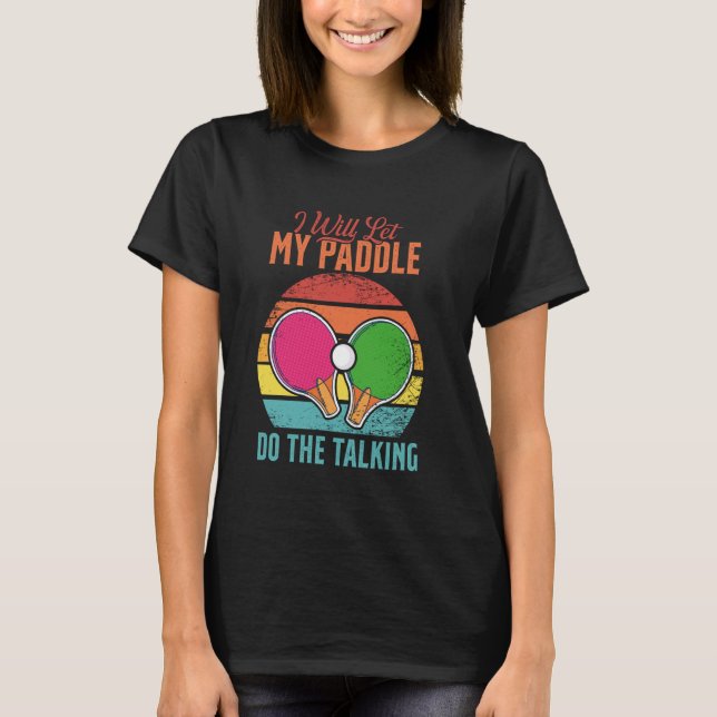 Katt Pingis Spelare - Paddle Spel Sportturnering T Shirt (Framsida)