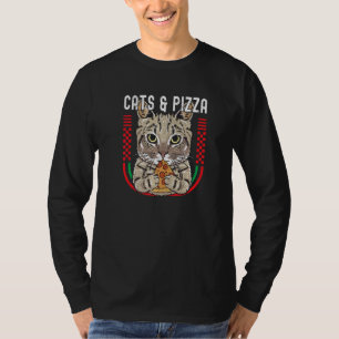 Katt Pizza Cute Cat Eating Pizza Animal Manar Kvin T Shirt