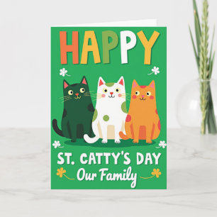 Katt Polka Prickar Familjekort Kort