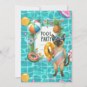 Katt poolparty inbjudningar