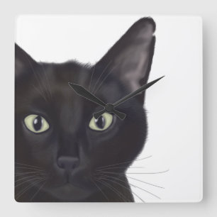 Katt, Porträtt av Gus Fyrkantig Klocka
