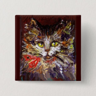KATT PORTRÄTT KNAPP