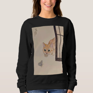 Katt Porträtt, målning och vattenfärg för fjäril T Shirt