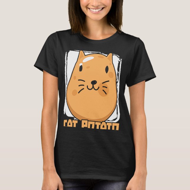 Katt Potatis Ägare Ägare Potatis Fransk Gift Potat T Shirt (Framsida)