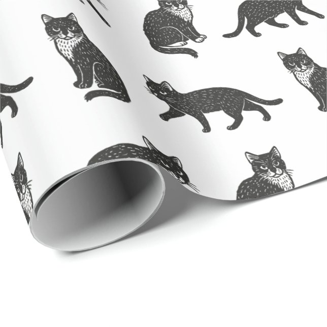 Katt Presentpapper (Rullad Hörn)