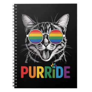 Katt Pride HBTQ Regenbåge Allierad Stolthet Anteckningsbok