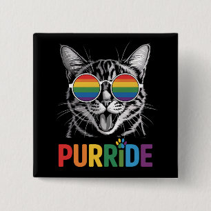 Katt Pride HBTQ Regenbåge Allierad Stolthet Knapp