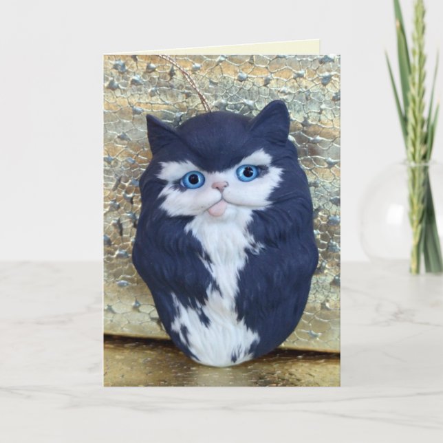 katt prydnadsfigur välkomstkort kort (Framsida)