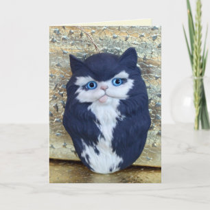katt prydnadsfigur välkomstkort kort