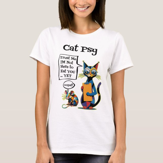 Katt Psy T Shirt (Framsida)