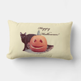 Katt & Pumpa Glad Halloween Lumbarkudde