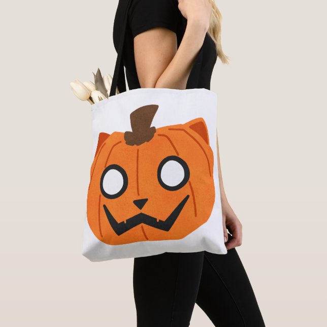 Katt Pumpa Jack-O-Lantern Halloween Väska (Närbild)
