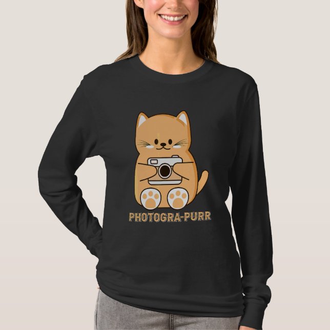 Katt Puns Fotograf T Shirt (Framsida)