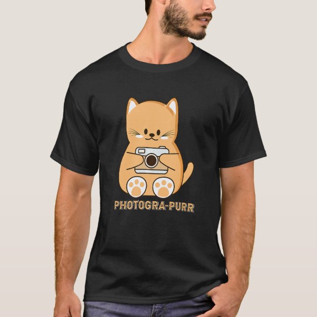 Katt Puns Fotograf T Shirt (Framsida)