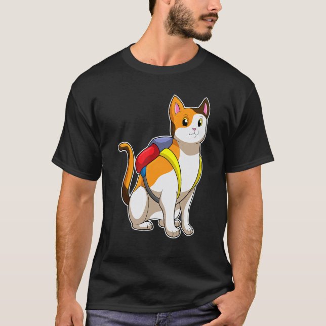 Katt Pupill Skolväska T Shirt (Framsida)