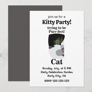 Katt Purrfekt Kitty Rolig Fest Inbjudningar