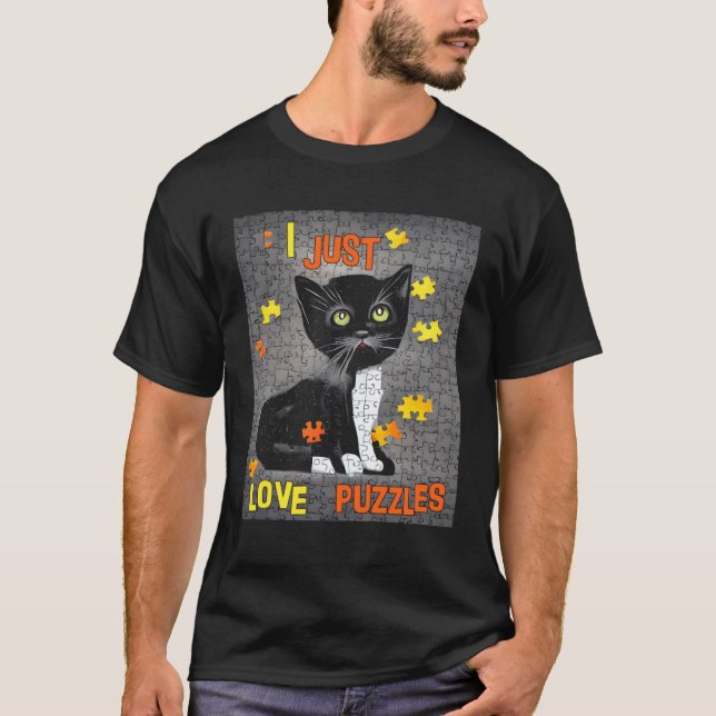 Katt Pussel Kärlek T Shirt (Framsida)