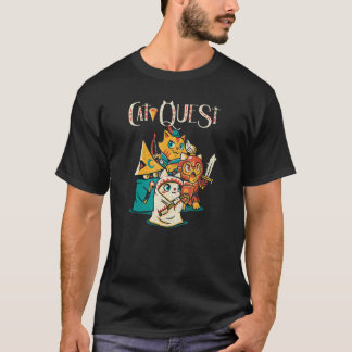 Katt Quest RPG Hjälte Katter TV-spel RPG Spelare K T Shirt