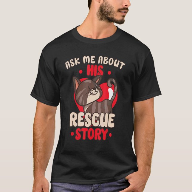 Katt-Rädding DjurHöger Rädding Kattadoption T Shirt (Framsida)