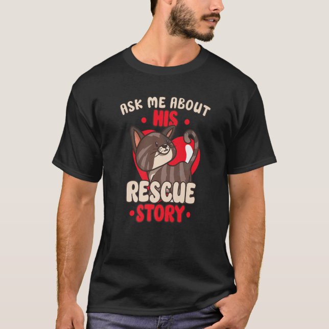 Katt-Rädding DjurHöger Rädding Kattadoption T Shirt (Framsida)