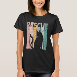 Katt räddning Vintage katt räddare Retro katt rädd T Shirt