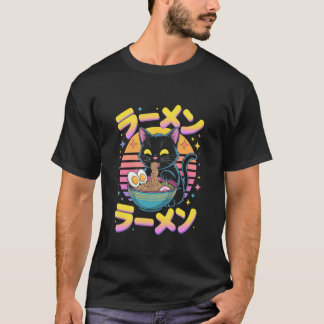 Katt Ramen Chillar i Nudlar Söt Matkonst 1 T Shirt