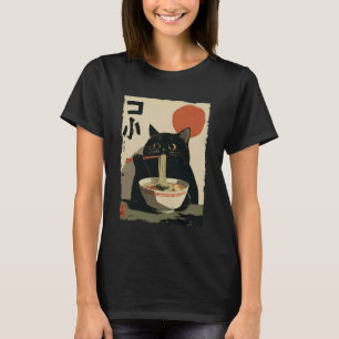 Katt Ramen Estetisk Japansk Ukiyo-e Konst Anime T Shirt