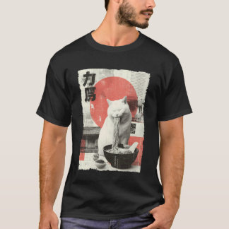 Katt Ramen Estetisk Japansk Ukiyo-e Konst Anime T Shirt