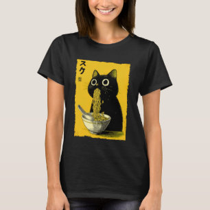Katt Ramen Estetisk Japansk Ukiyo-e Konstverk Anim T Shirt