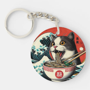 Katt Ramen Japansk Konst Vintage Stil