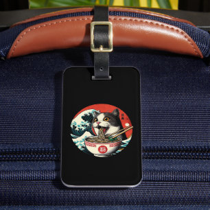 Katt Ramen Japansk Konst Vintage Stil Bagagebricka