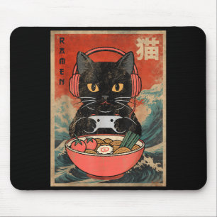 Katt Ramen Japansk Rolig Grafisk Kawaii Anime Musmatta